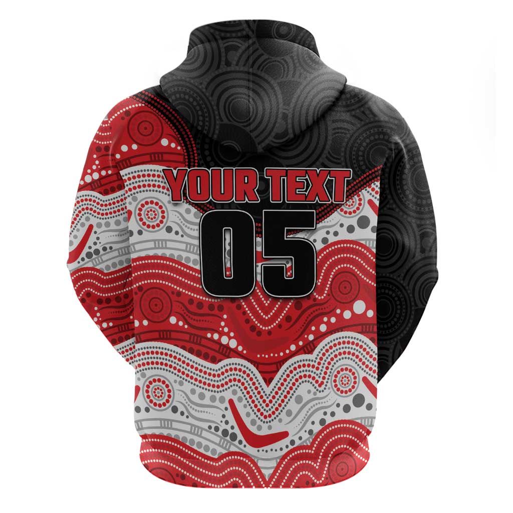 Custom Dragons Zip Hoodie Warrior Mascot With Aboriginal Indigenous