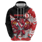 Custom Dragons Zip Hoodie Warrior Mascot With Aboriginal Indigenous