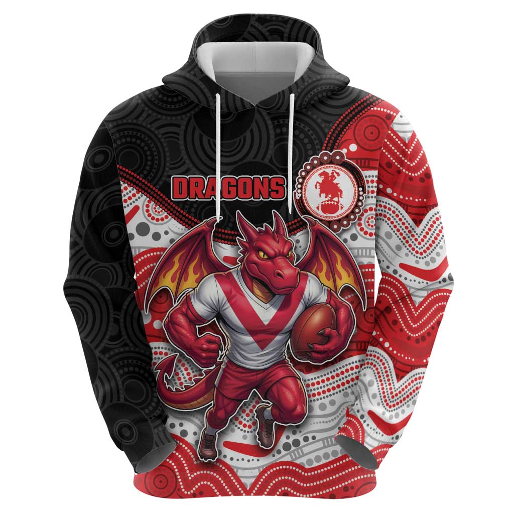 Custom Dragons Zip Hoodie Warrior Mascot With Aboriginal Indigenous