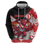 Custom Dragons Zip Hoodie Warrior Mascot With Aboriginal Indigenous