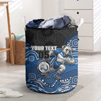 Custom Bulldogs Laundry Basket Dog Mascot With Aboriginal Indigenous