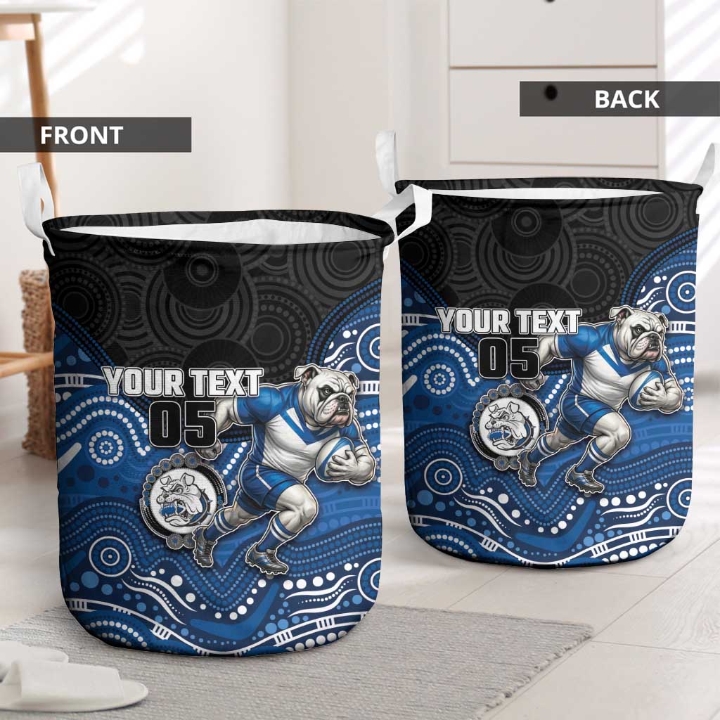 Custom Bulldogs Laundry Basket Dog Mascot With Aboriginal Indigenous