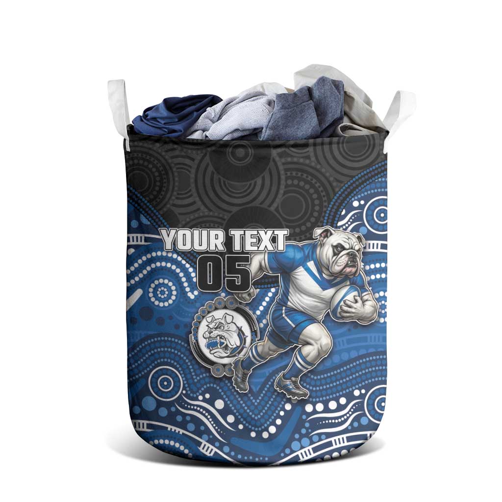 Custom Bulldogs Laundry Basket Dog Mascot With Aboriginal Indigenous