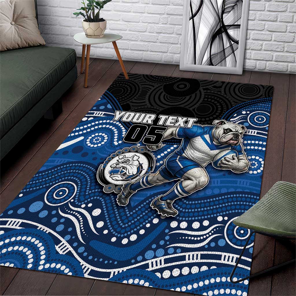 Custom Bulldogs Area Rug Dog Mascot With Aboriginal Indigenous