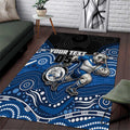 Custom Bulldogs Area Rug Dog Mascot With Aboriginal Indigenous