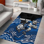 Custom Bulldogs Area Rug Dog Mascot With Aboriginal Indigenous