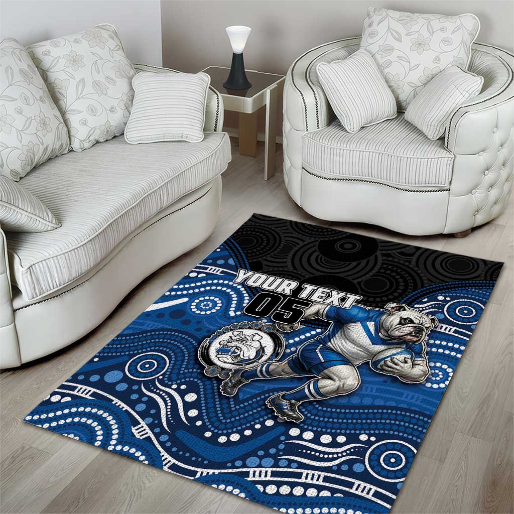 Custom Bulldogs Area Rug Dog Mascot With Aboriginal Indigenous