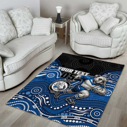 Custom Bulldogs Area Rug Dog Mascot With Aboriginal Indigenous