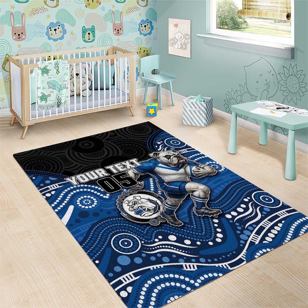 Custom Bulldogs Area Rug Dog Mascot With Aboriginal Indigenous