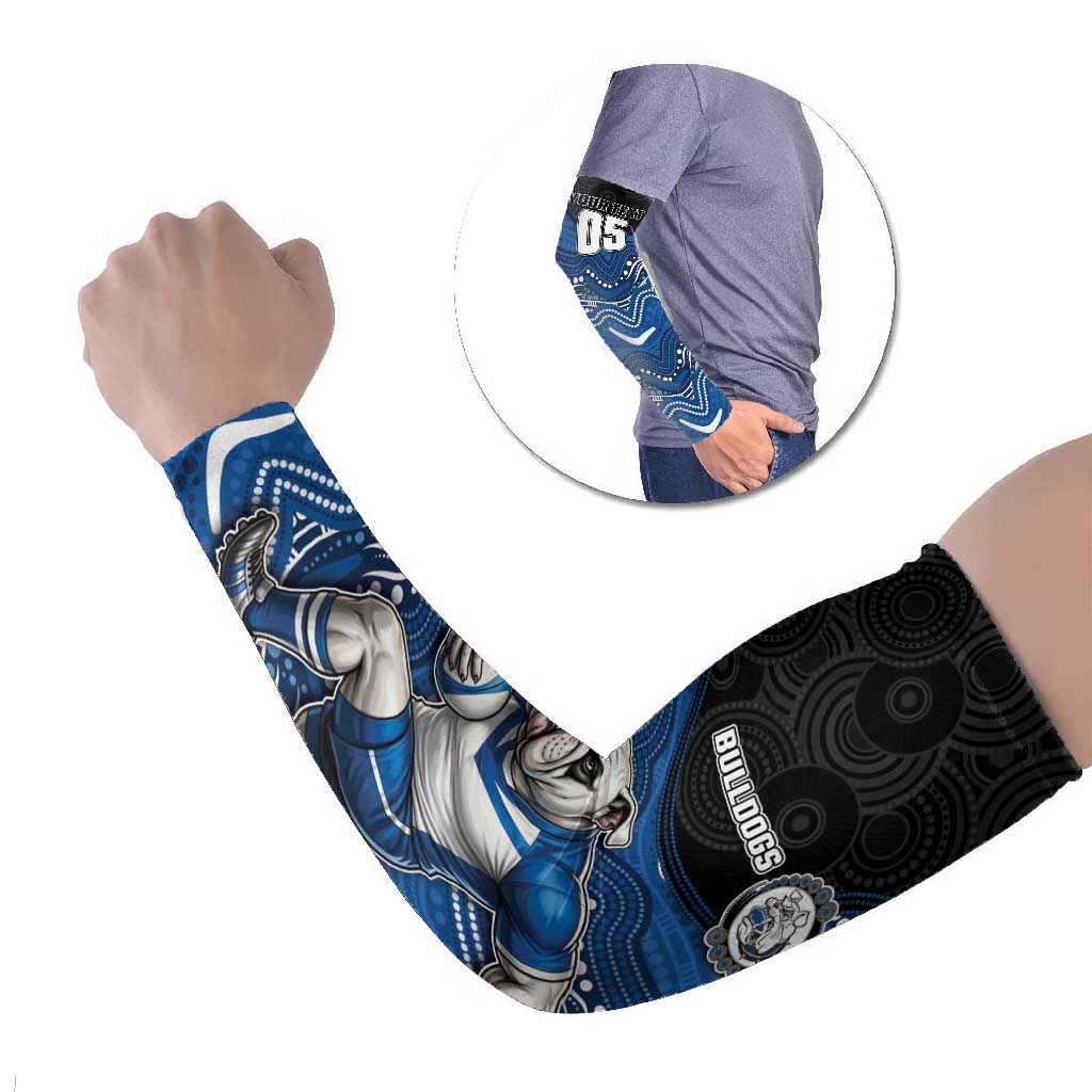 Custom Bulldogs Arm Sleeves Dog Mascot With Aboriginal Indigenous