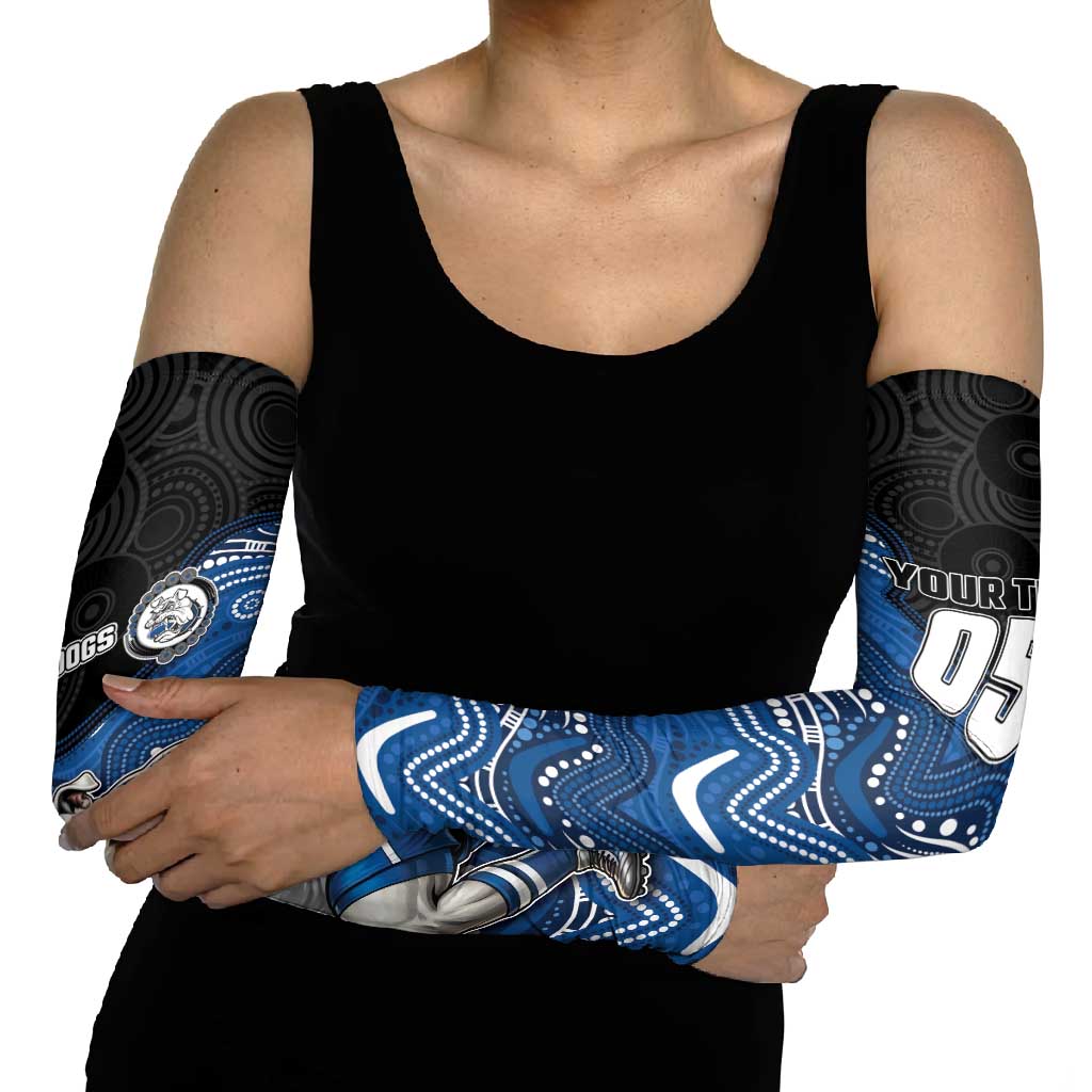 Custom Bulldogs Arm Sleeves Dog Mascot With Aboriginal Indigenous