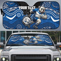 Custom Bulldogs Auto Sun Shade Dog Mascot With Aboriginal Indigenous