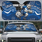 Custom Bulldogs Auto Sun Shade Dog Mascot With Aboriginal Indigenous