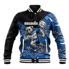 Custom Bulldogs Baseball Jacket Dog Mascot With Aboriginal Indigenous