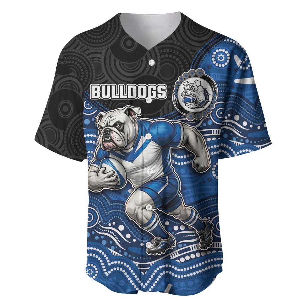 Custom Bulldogs Baseball Jersey Dog Mascot With Aboriginal Indigenous