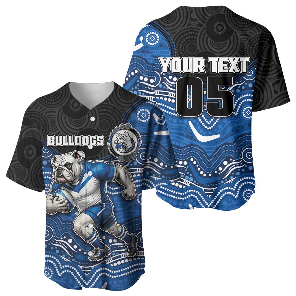 Custom Bulldogs Baseball Jersey Dog Mascot With Aboriginal Indigenous