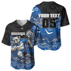 Custom Bulldogs Baseball Jersey Dog Mascot With Aboriginal Indigenous