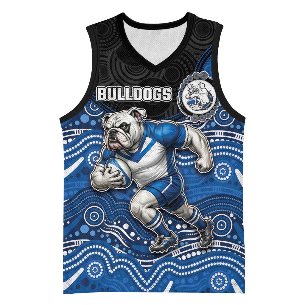 Custom Bulldogs Basketball Jersey Dog Mascot With Aboriginal Indigenous