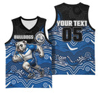 Custom Bulldogs Basketball Jersey Dog Mascot With Aboriginal Indigenous