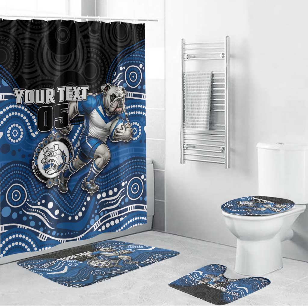 Custom Bulldogs Bathroom Set Dog Mascot With Aboriginal Indigenous