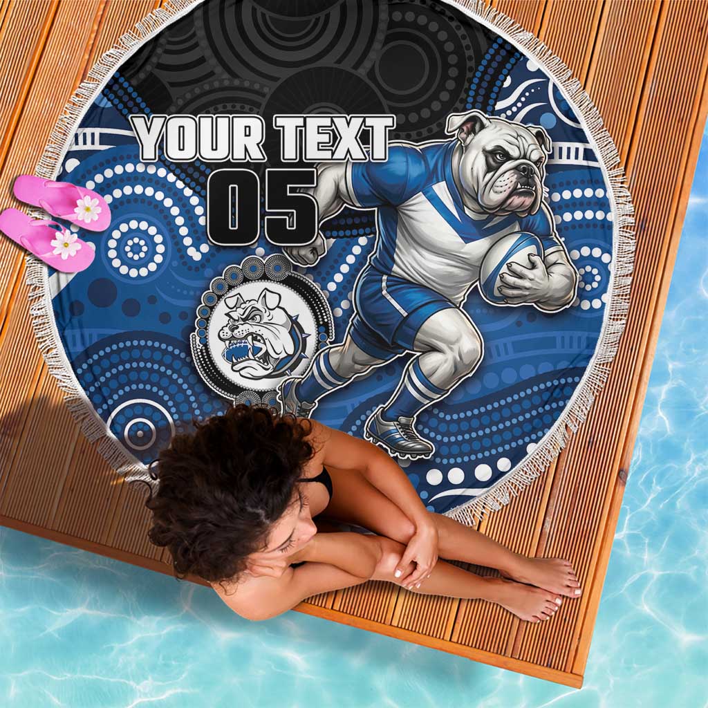 Custom Bulldogs Beach Blanket Dog Mascot With Aboriginal Indigenous