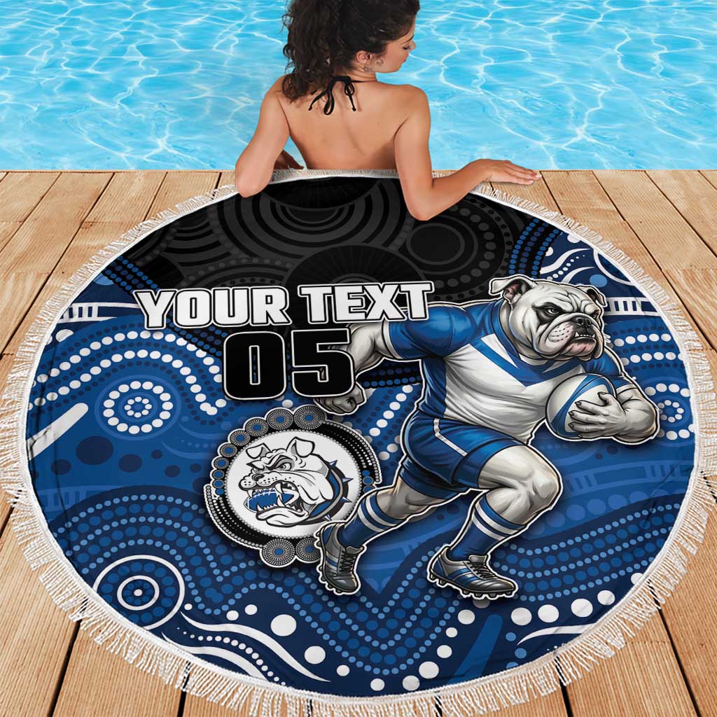 Custom Bulldogs Beach Blanket Dog Mascot With Aboriginal Indigenous