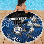 Custom Bulldogs Beach Blanket Dog Mascot With Aboriginal Indigenous