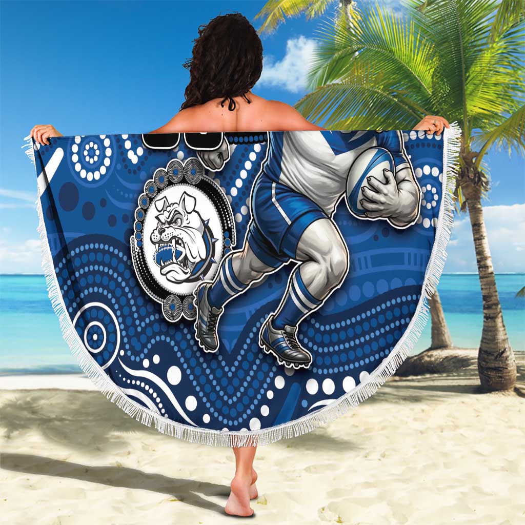 Custom Bulldogs Beach Blanket Dog Mascot With Aboriginal Indigenous