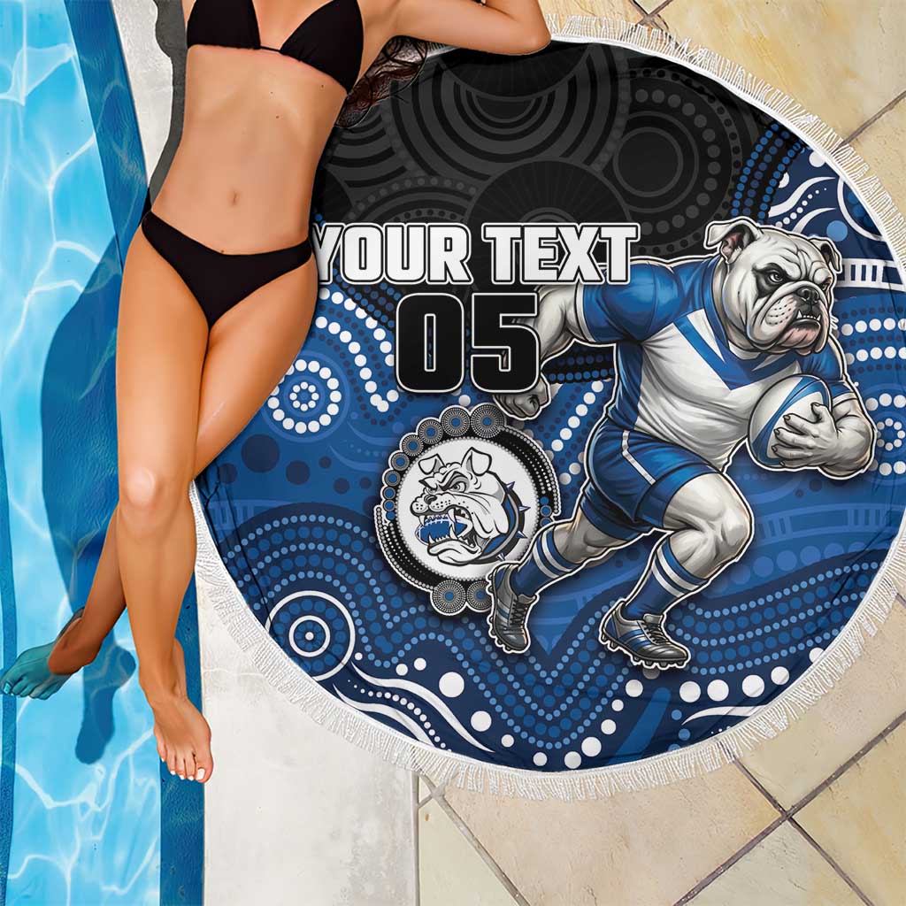 Custom Bulldogs Beach Blanket Dog Mascot With Aboriginal Indigenous