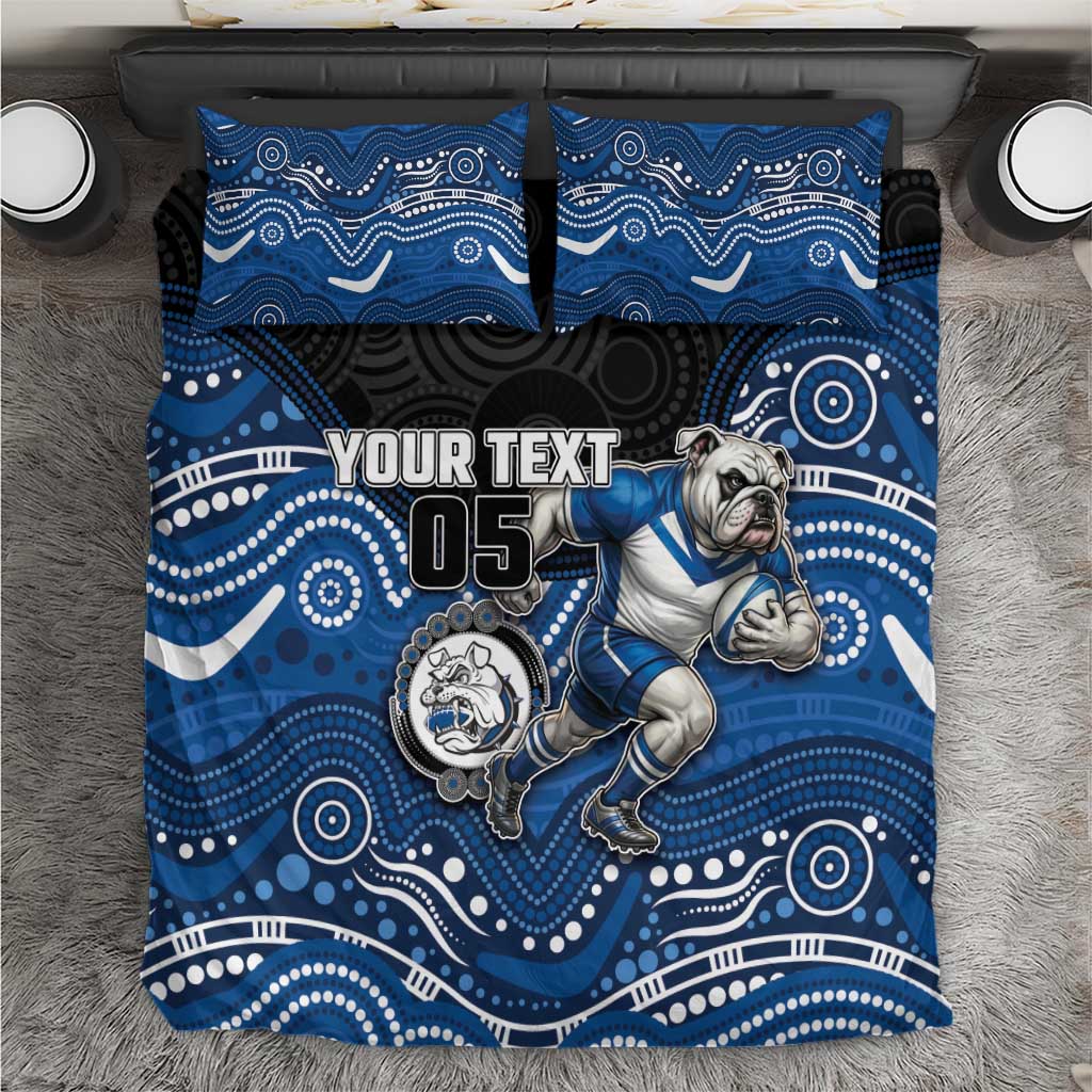Custom Bulldogs Bedding Set Dog Mascot With Aboriginal Indigenous
