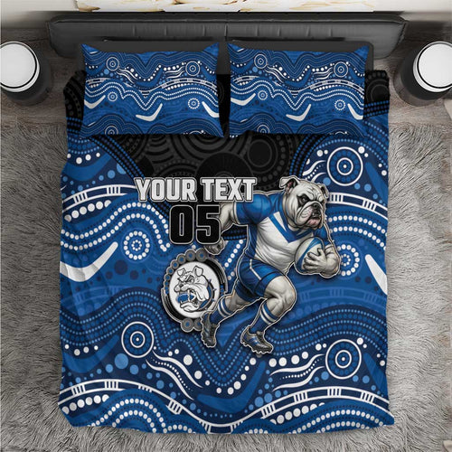 Custom Bulldogs Bedding Set Dog Mascot With Aboriginal Indigenous