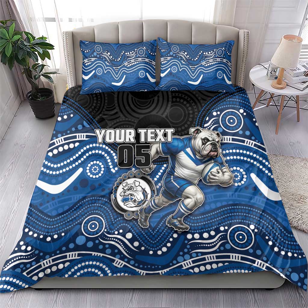 Custom Bulldogs Bedding Set Dog Mascot With Aboriginal Indigenous