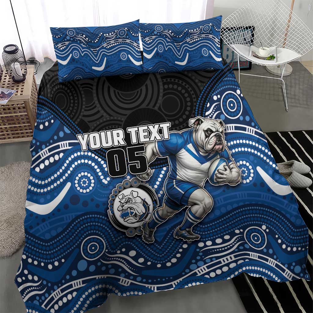 Custom Bulldogs Bedding Set Dog Mascot With Aboriginal Indigenous