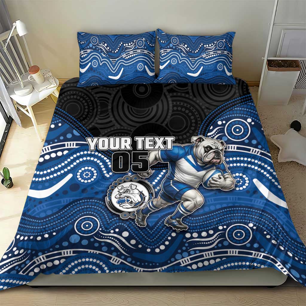 Custom Bulldogs Bedding Set Dog Mascot With Aboriginal Indigenous