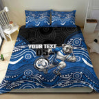 Custom Bulldogs Bedding Set Dog Mascot With Aboriginal Indigenous