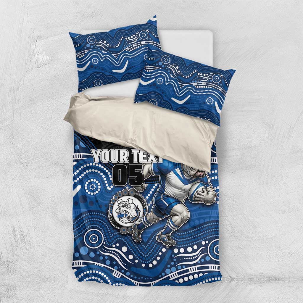 Custom Bulldogs Bedding Set Dog Mascot With Aboriginal Indigenous