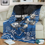 Custom Bulldogs Blanket Dog Mascot With Aboriginal Indigenous