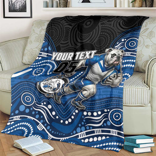 Custom Bulldogs Blanket Dog Mascot With Aboriginal Indigenous