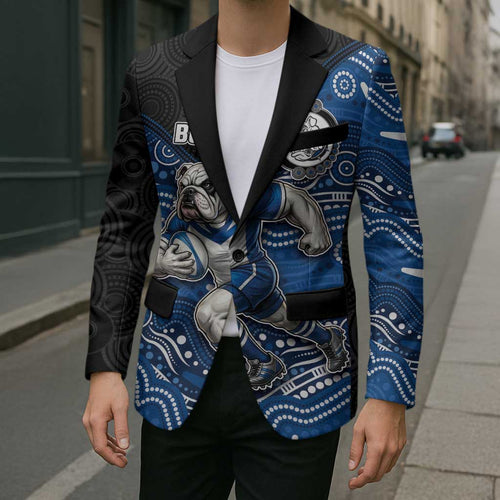 Custom Bulldogs Blazer Dog Mascot With Aboriginal Indigenous