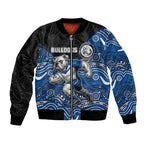 Custom Bulldogs Bomber Jacket Dog Mascot With Aboriginal Indigenous