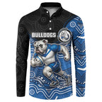 Custom Bulldogs Button Sweatshirt Dog Mascot With Aboriginal Indigenous