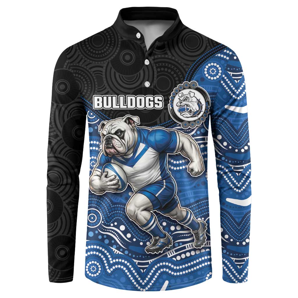 Custom Bulldogs Button Sweatshirt Dog Mascot With Aboriginal Indigenous
