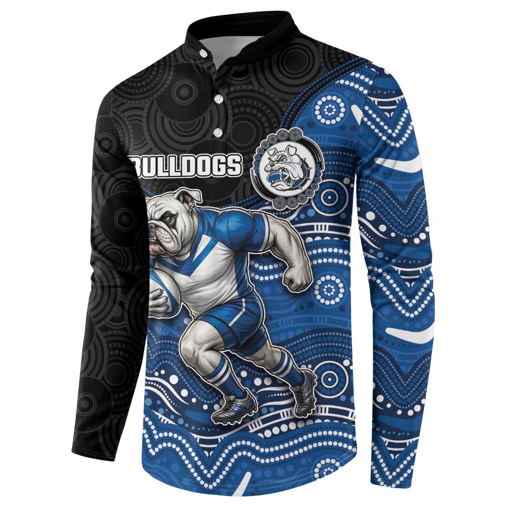 Custom Bulldogs Button Sweatshirt Dog Mascot With Aboriginal Indigenous