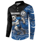 Custom Bulldogs Button Sweatshirt Dog Mascot With Aboriginal Indigenous