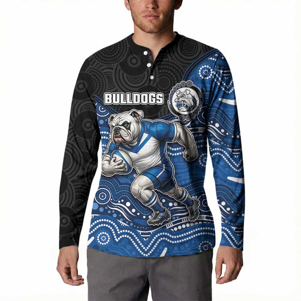 Custom Bulldogs Button Sweatshirt Dog Mascot With Aboriginal Indigenous