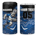 Custom Bulldogs 4 in 1 Can Cooler Tumbler Dog Mascot With Aboriginal Indigenous
