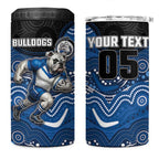 Custom Bulldogs 4 in 1 Can Cooler Tumbler Dog Mascot With Aboriginal Indigenous