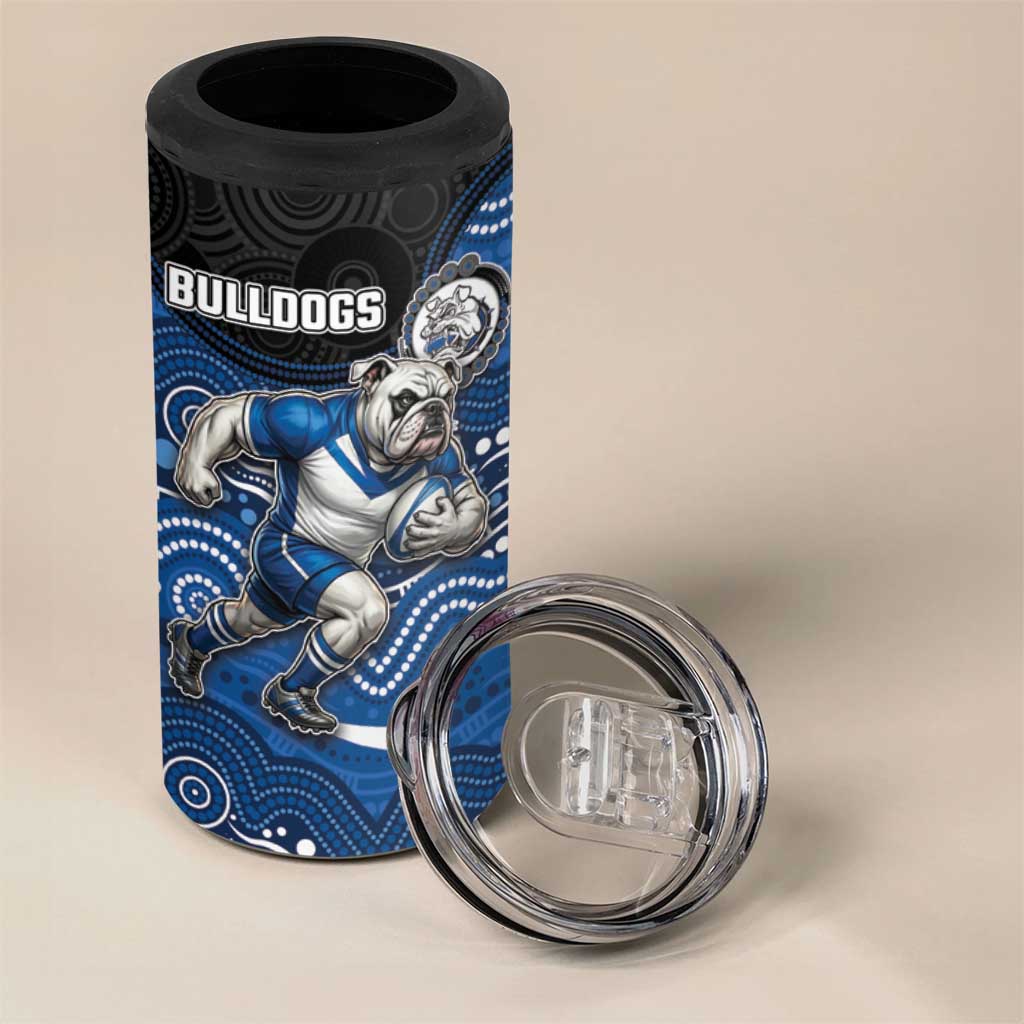 Custom Bulldogs 4 in 1 Can Cooler Tumbler Dog Mascot With Aboriginal Indigenous