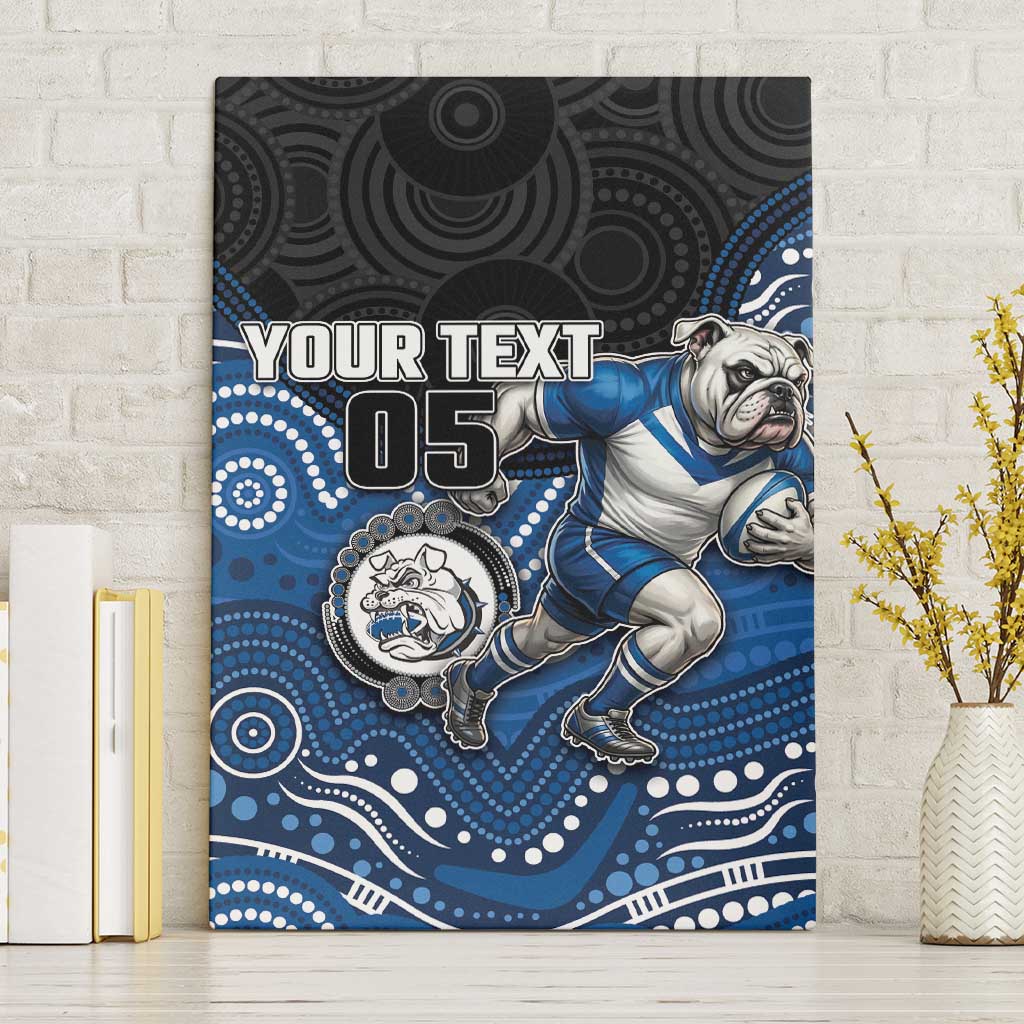 Custom Bulldogs Canvas Wall Art Dog Mascot With Aboriginal Indigenous