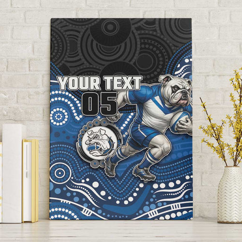 Custom Bulldogs Canvas Wall Art Dog Mascot With Aboriginal Indigenous